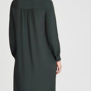 Cuyana Sustainable Silk HiLow Midi Dress in Forest Green